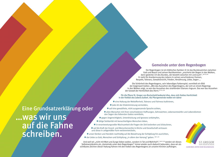 Gemeinde unter dem Regenbogen Plakat